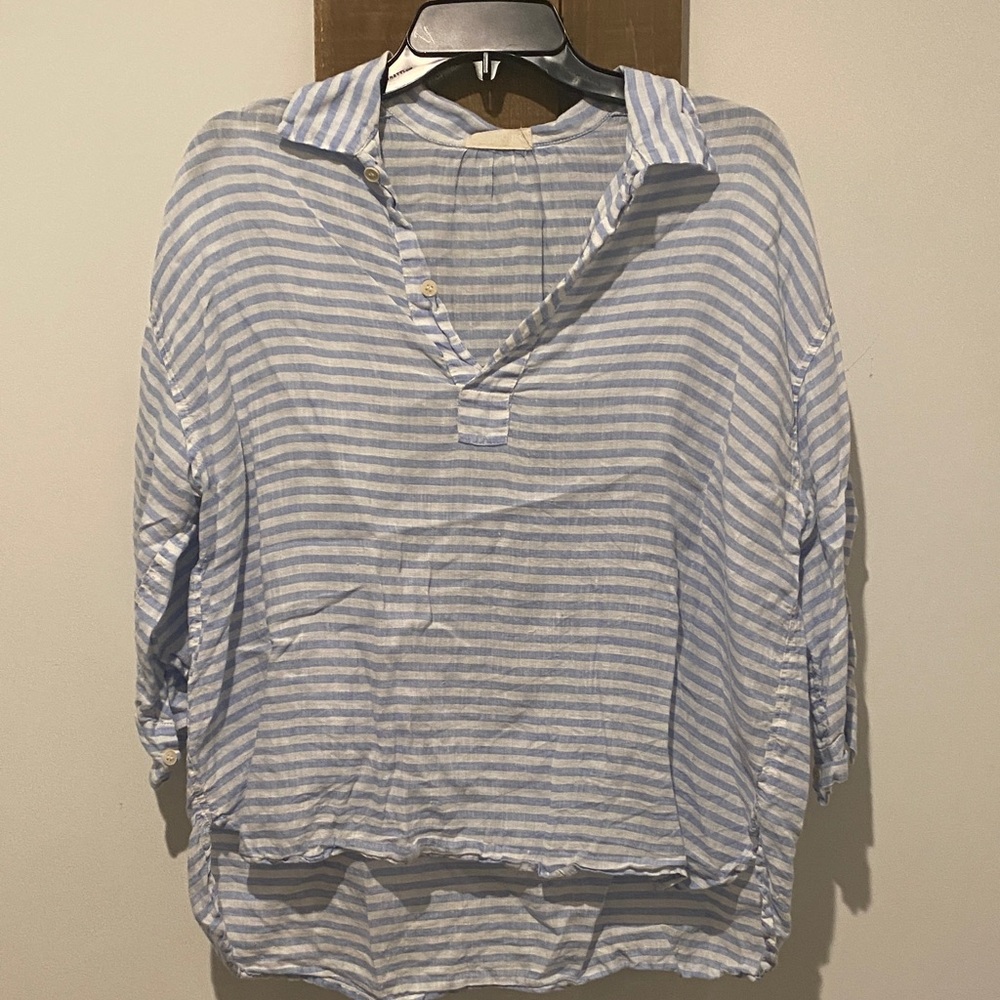 CP Shades Blue and White Striped Top